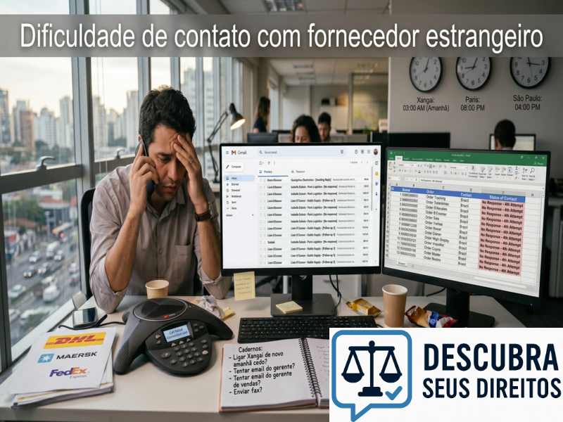Dificuldade de contato com fornecedor estrangeiro