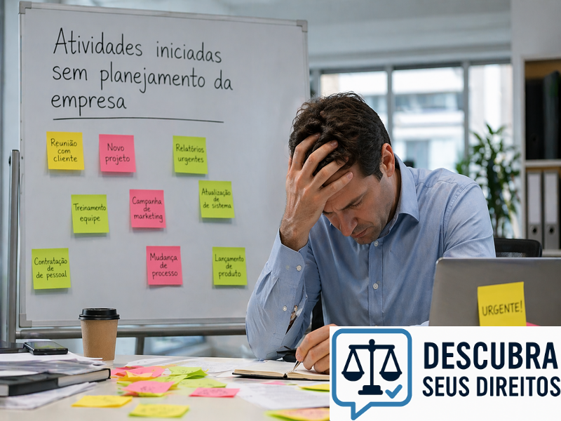 Atividades iniciadas sem planejamento da empresa