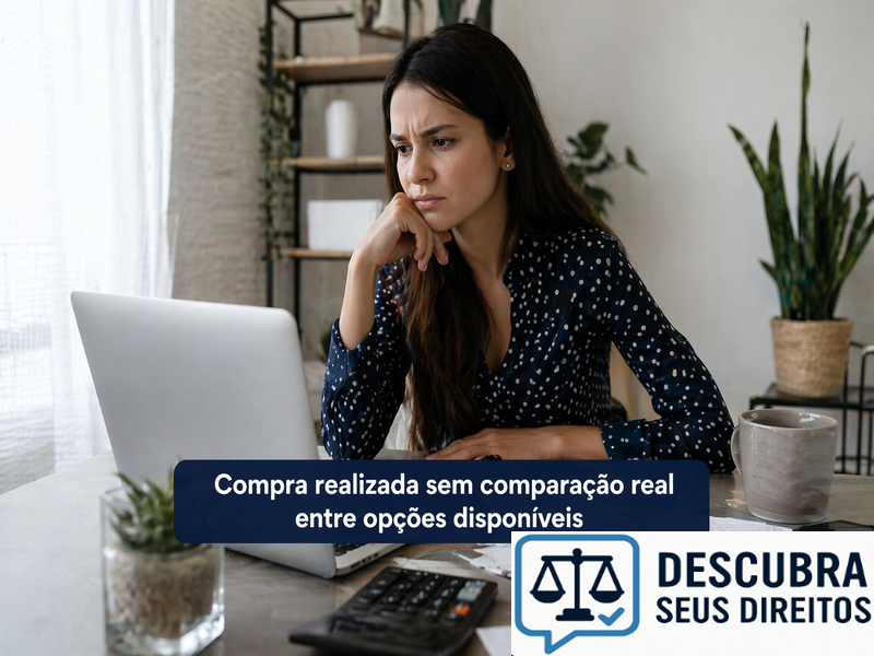 Compra realizada sem comparação real entre opções disponíveis