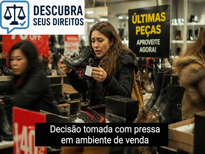 Decisão tomada com pressa em ambiente de venda