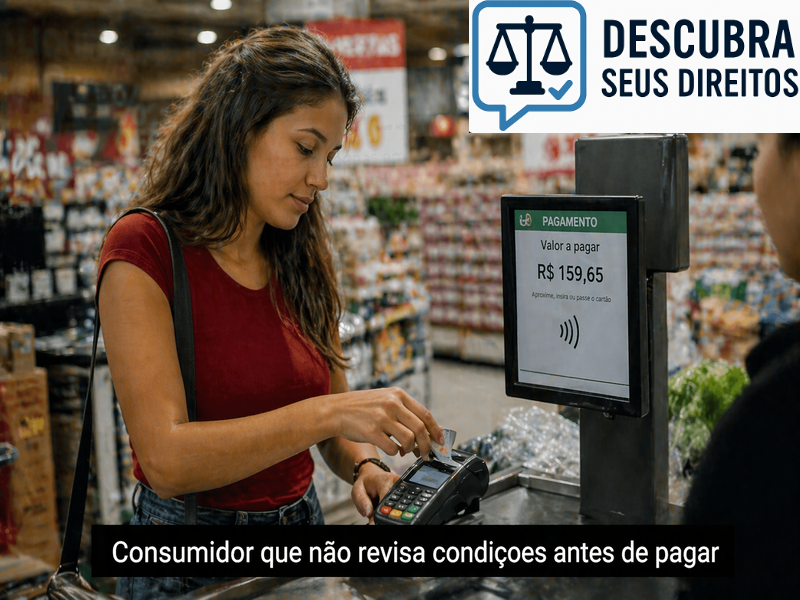 Consumidor que não revisa condições antes de pagar