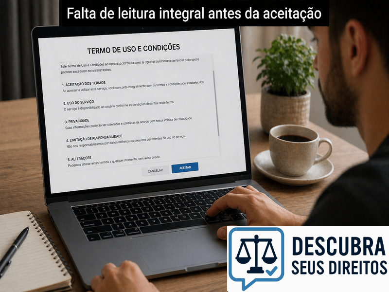 Falta de leitura integral antes da aceitação