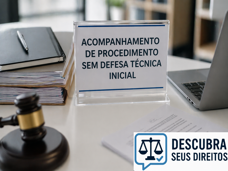 Acompanhamento de procedimento sem defesa técnica inicial