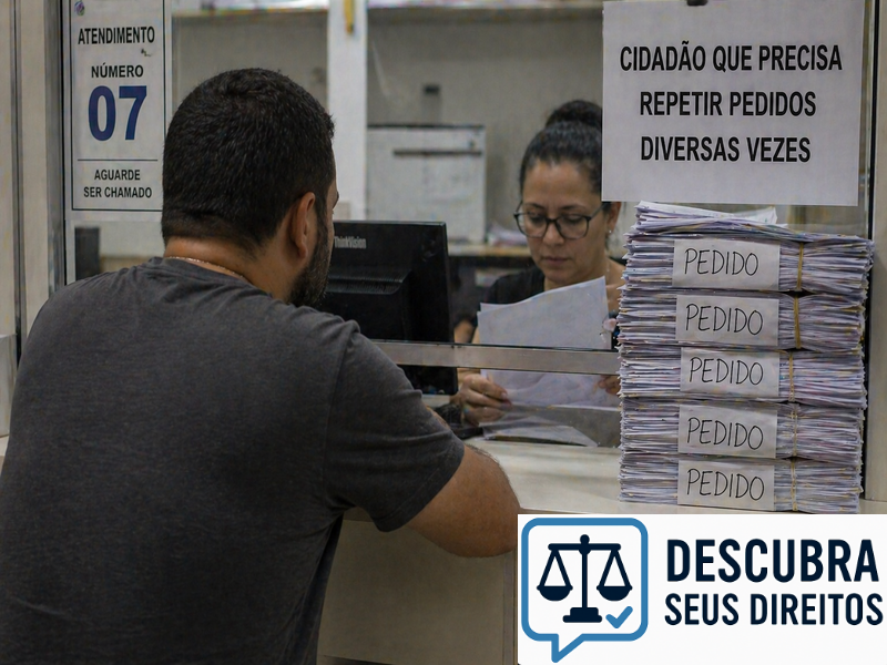 Cidadão que precisa repetir pedidos diversas vezes