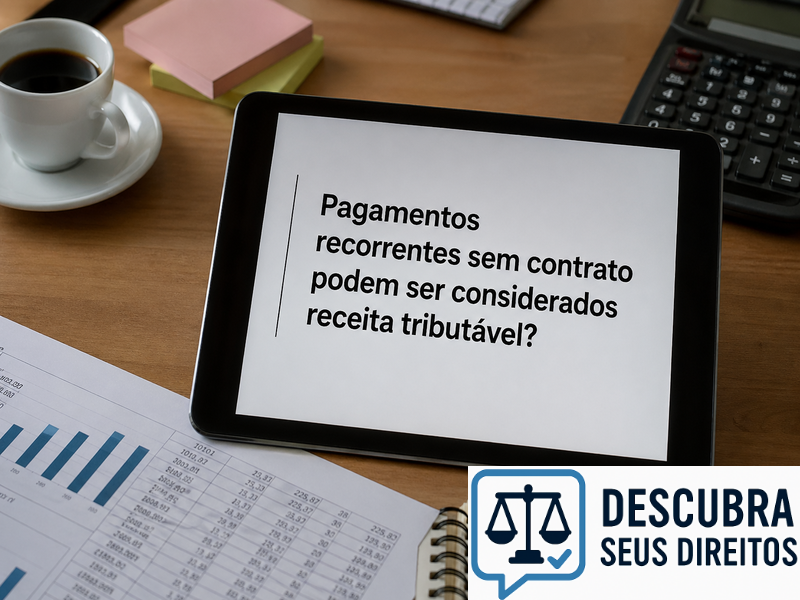 Pagamentos recorrentes sem contrato podem ser considerados receita tributável?