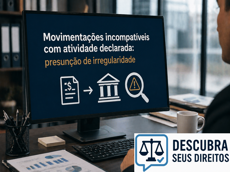 Movimentações incompatíveis com atividade declarada: presunção de irregularidade
