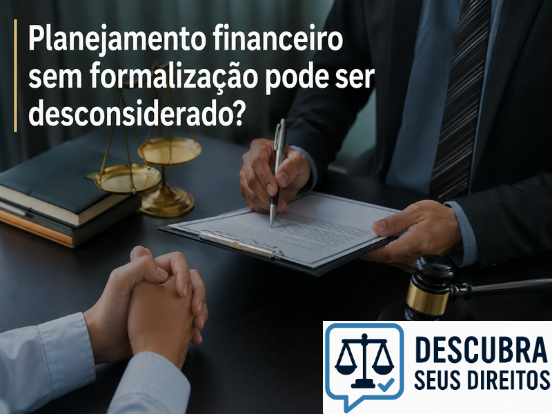Planejamento financeiro sem formalização pode ser desconsiderado?