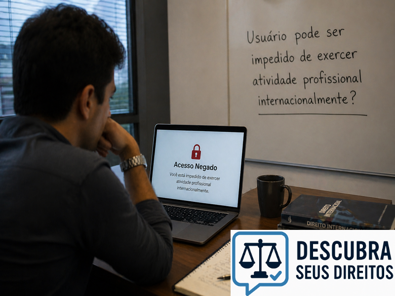 Usuário pode ser impedido de exercer atividade profissional internacionalmente?