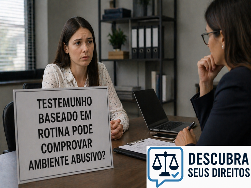 Testemunho baseado em rotina pode comprovar ambiente abusivo?