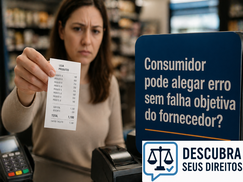 Consumidor pode alegar erro sem falha objetiva do fornecedor?