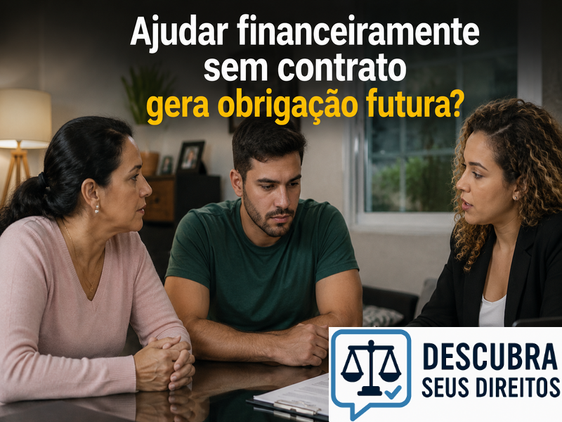 Ajudar financeiramente sem contrato gera obrigação futura?