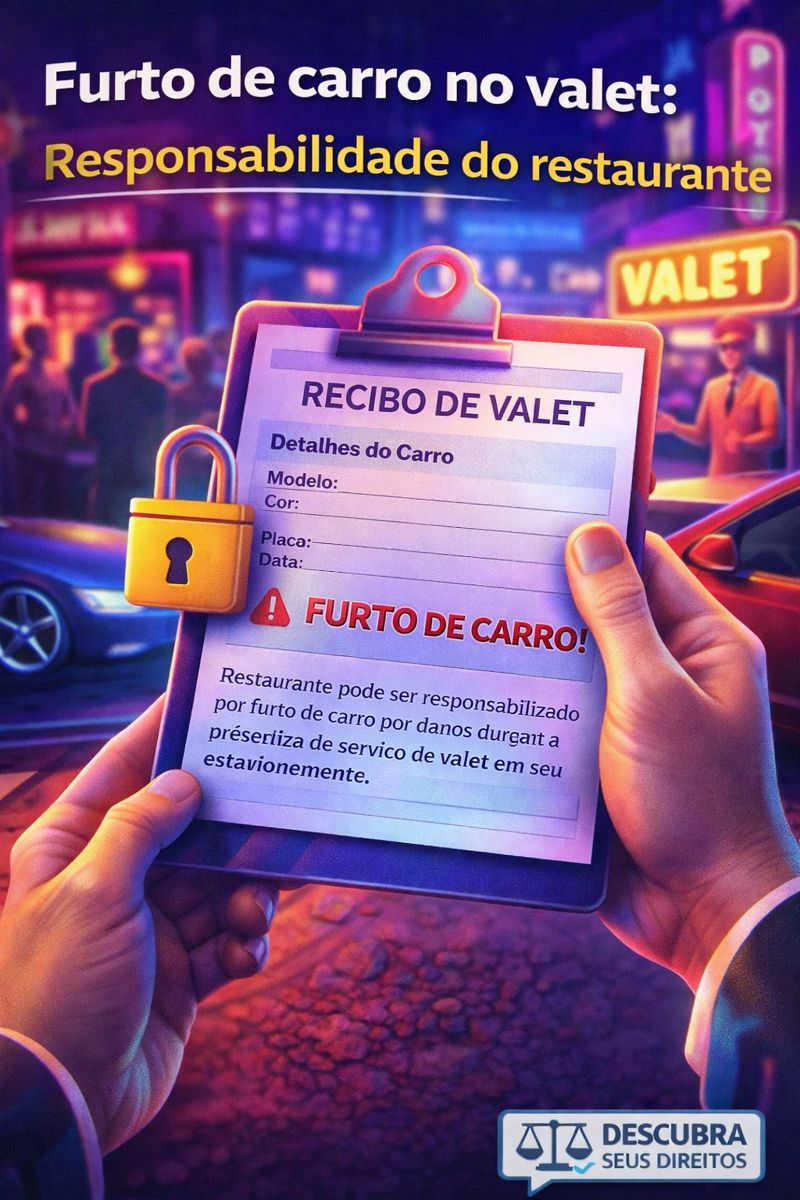 Furto de carro em valet: quando o restaurante responde e como agir sem perder tempo