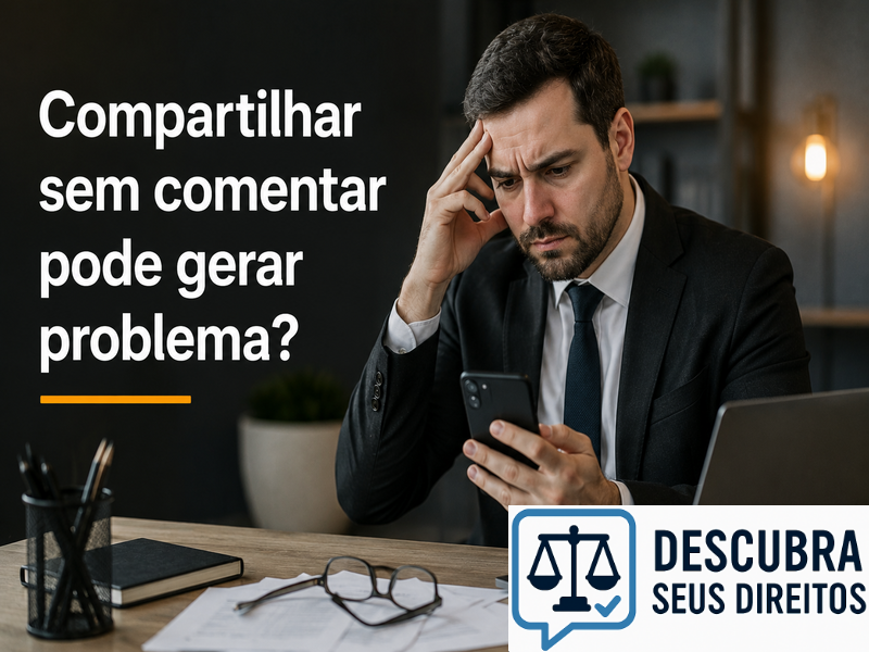Compartilhar sem comentar pode gerar problema?