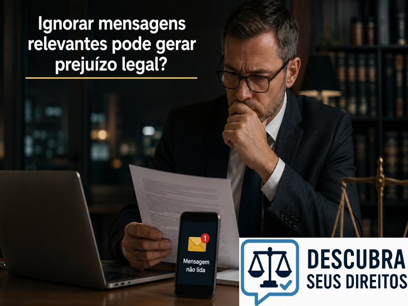Ignorar mensagens relevantes pode gerar prejuízo legal?