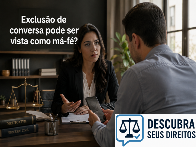 Exclusão de conversa pode ser vista como má-fé?