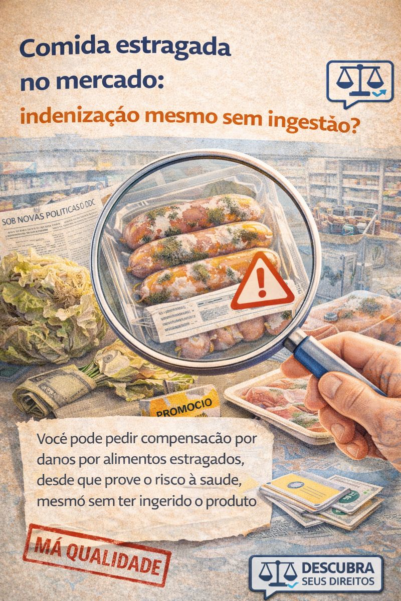 Comida estragada no mercado: dá indenização mesmo sem ter ingerido?