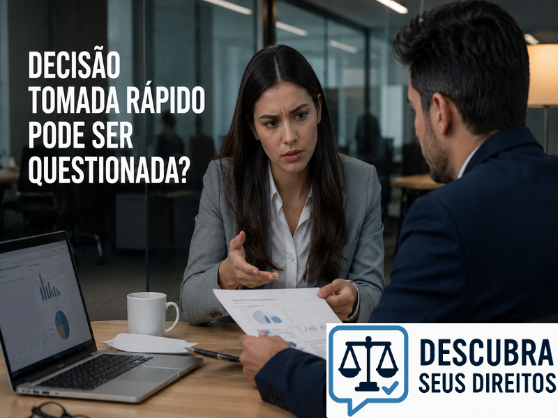 Decisão tomada rápido pode ser questionada?