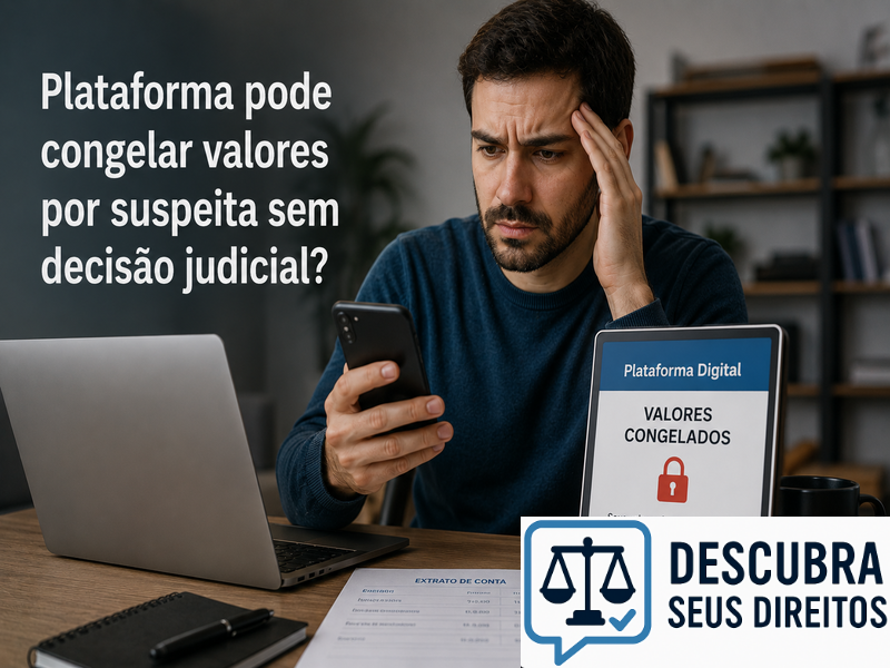 Plataforma pode congelar valores por suspeita sem decisão judicial?