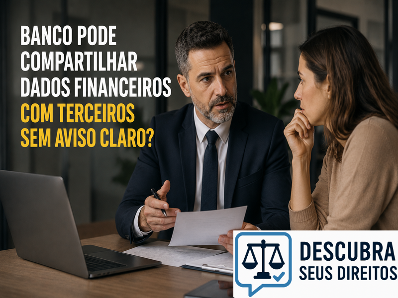 Banco pode compartilhar dados financeiros com terceiros sem aviso claro?