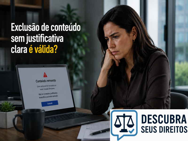 Exclusão de conteúdo sem justificativa clara é válida?