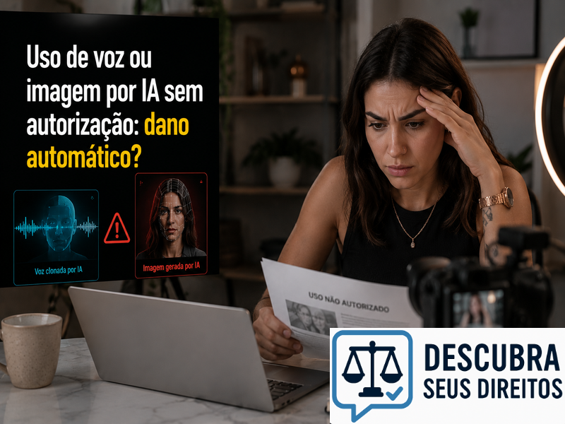 Uso de voz ou imagem por IA sem autorização: dano automático?