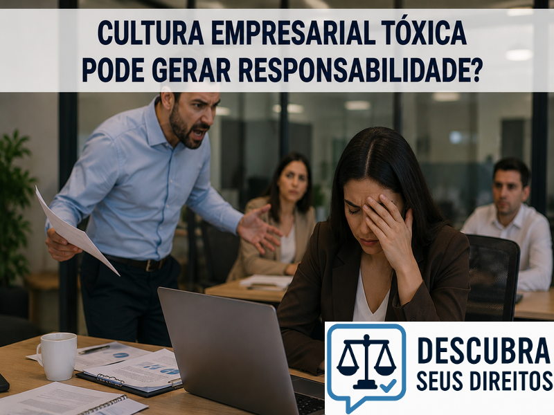 Cultura empresarial tóxica pode gerar responsabilidade?