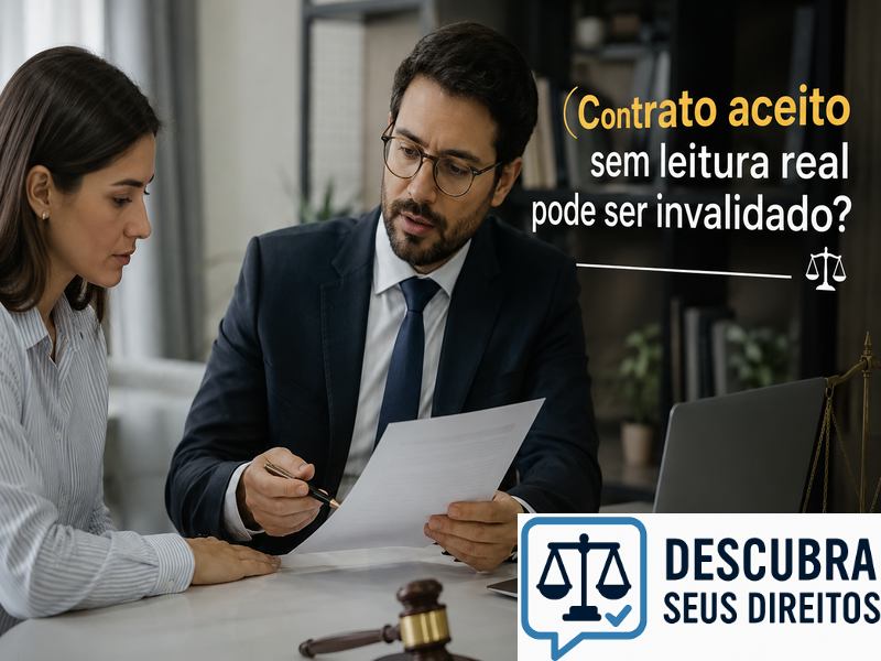 Contrato aceito sem leitura real pode ser invalidado?