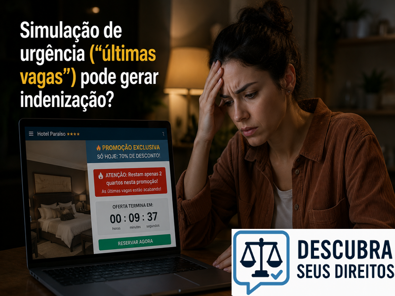 Simulação de urgência (“últimas vagas”) pode gerar indenização?