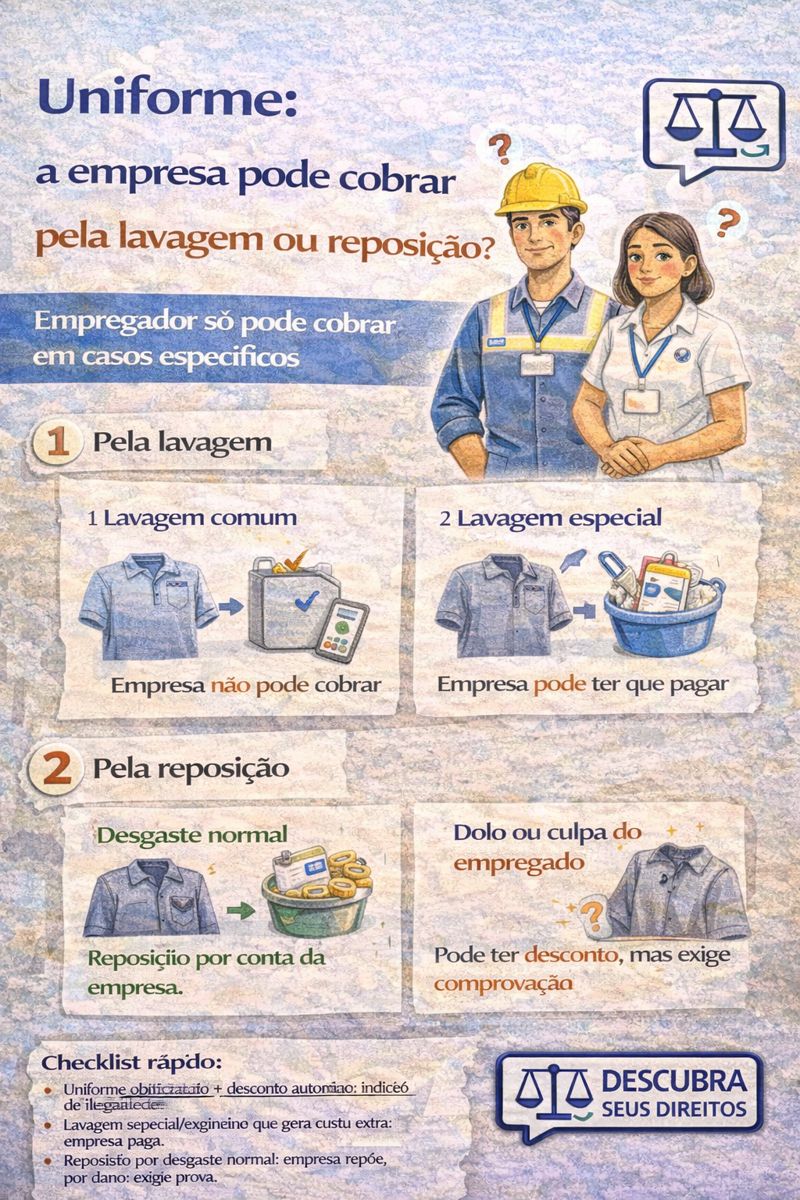 Uniforme: a empresa pode cobrar pela lavagem ou reposição?