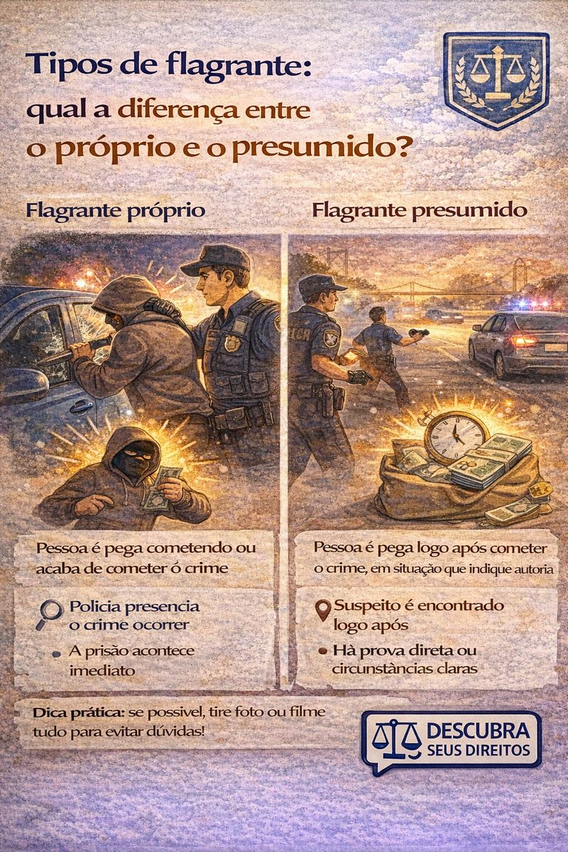 Tipos de flagrante: qual a diferença entre o próprio e o presumido?