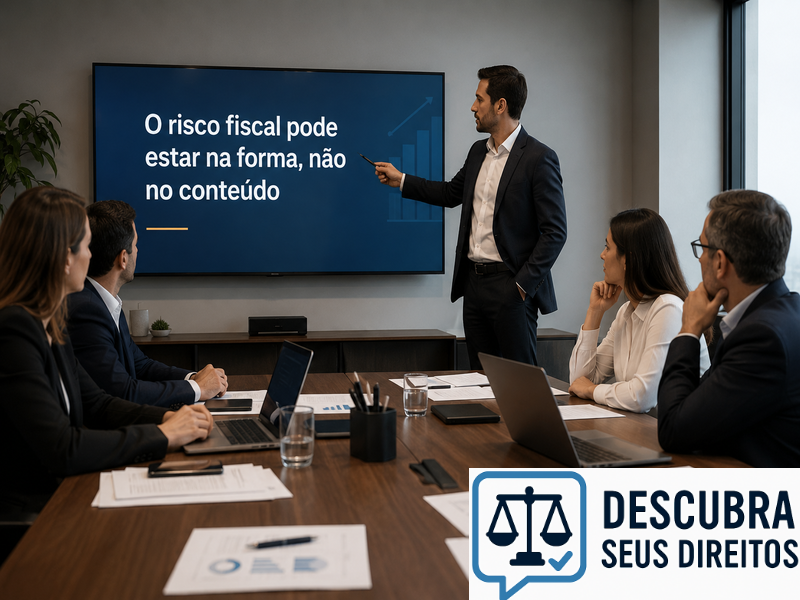 O risco fiscal pode estar na forma, não no conteúdo