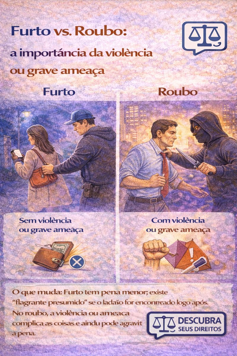 Furto vs. roubo: a importância da violência ou grave ameaça