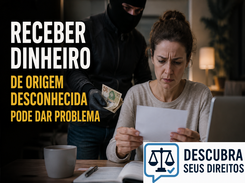 Receber dinheiro de origem desconhecida pode gerar problemas legais