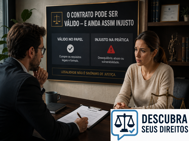 O contrato pode ser válido — e ainda assim injusto