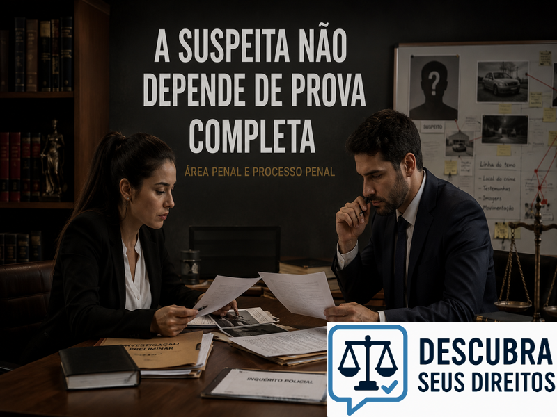 A suspeita não depende de prova completa