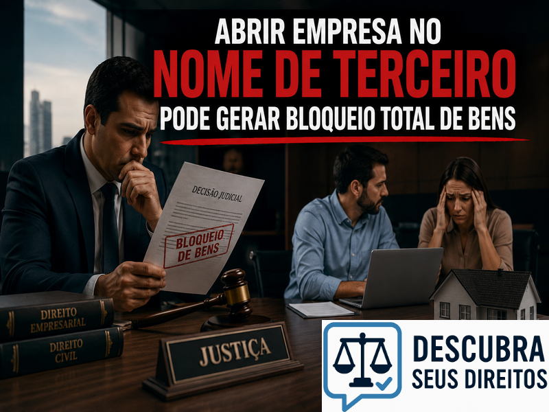 Abrir empresa no nome de terceiro pode gerar bloqueio total de bens