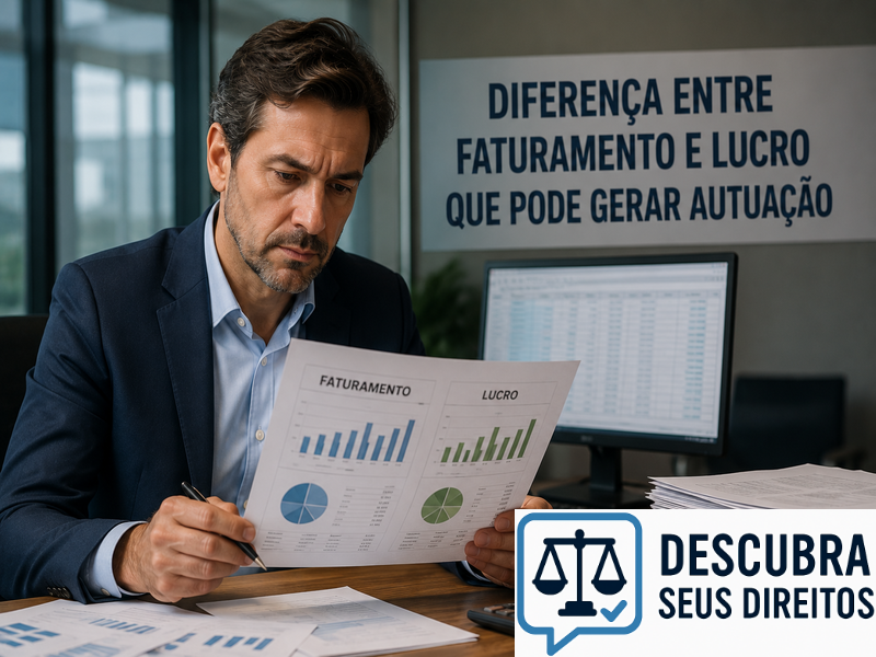 Diferença entre faturamento e lucro que pode gerar autuação