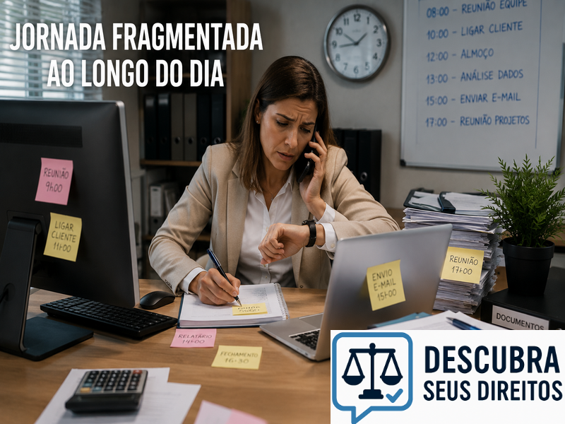 Jornada fragmentada ao longo do dia