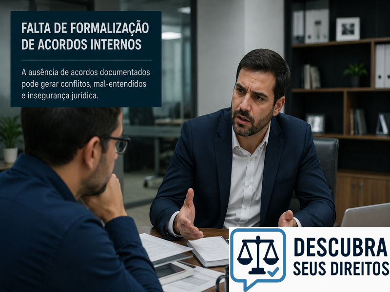 Falta de formalização de acordos internos