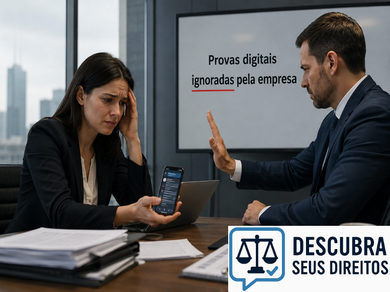 Provas digitais ignoradas pela empresa