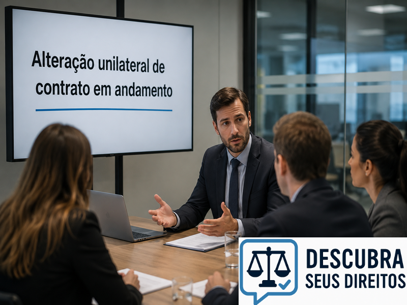 Alteração unilateral de contrato em andamento