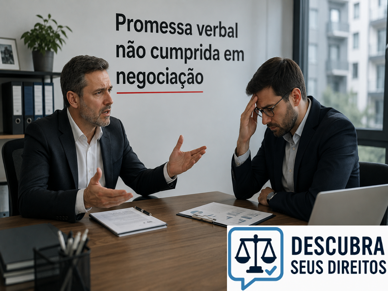 Promessa verbal não cumprida em negociação