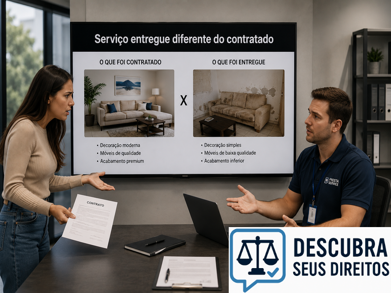 Serviço entregue diferente do contratado