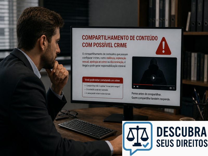 Compartilhamento de conteúdo com possível crime — quando a disseminação pode gerar responsabilidade jurídica