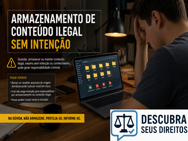 Armazenamento de conteúdo ilegal sem intenção — quando a posse pode gerar implicações jurídicas