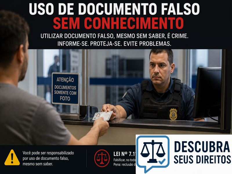 Uso de documento falso sem conhecimento — quando a utilização involuntária pode gerar riscos jurídicos