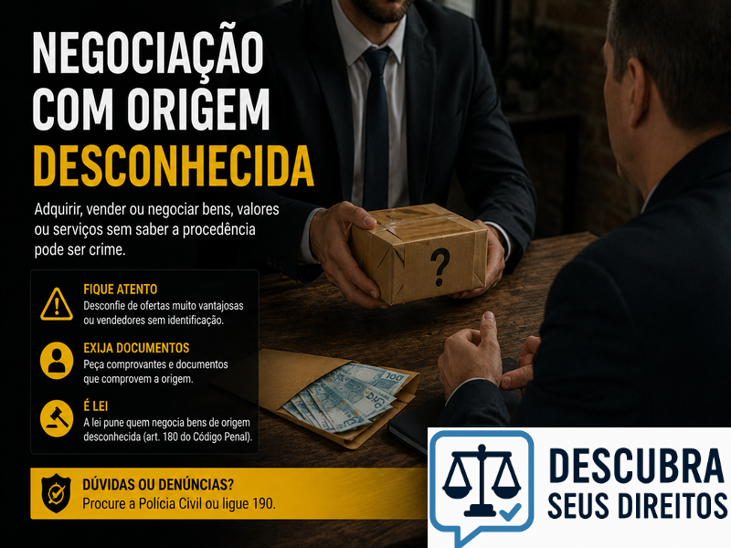 Negociação com origem desconhecida — quando a falta de procedência pode gerar riscos jurídicos