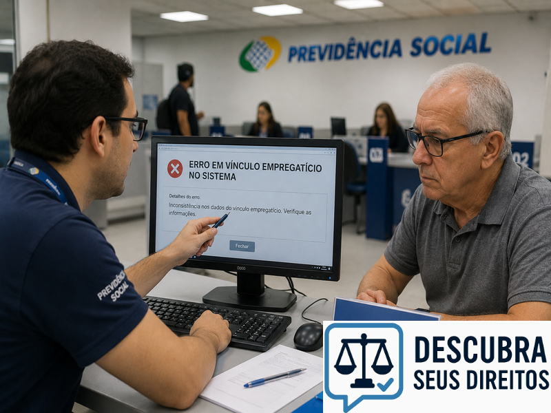Erro em vínculo empregatício no sistema — quando falhas no registro comprometem direitos previdenciários