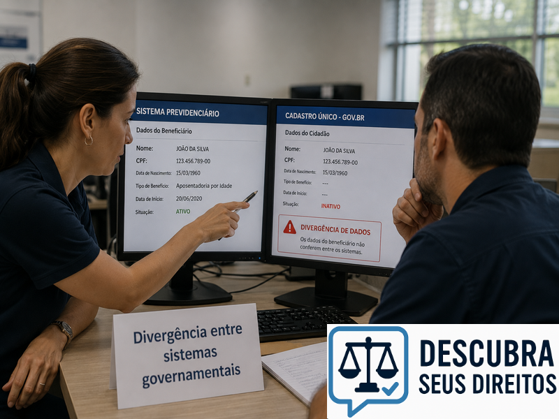 Divergência entre sistemas governamentais — quando inconsistências de dados impedem o reconhecimento de direitos