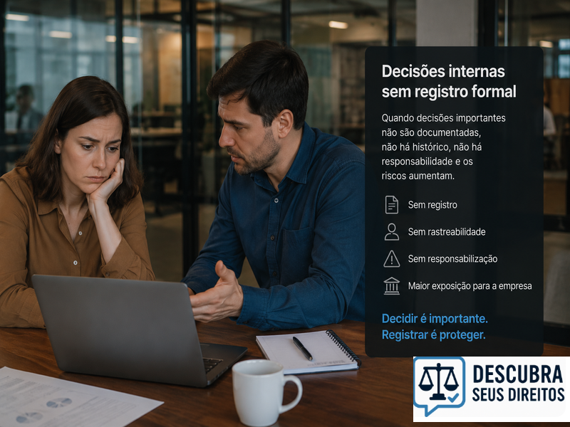 Decisões internas sem registro formal — quando a falta de documentação compromete a segurança jurídica